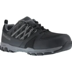 Reebok Non-Slip Shoes | Athletic*Men's Sublite Work Black & Grey Steel Toe ESD Athletic Oxford Black/grey
