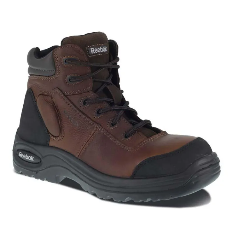 Reebok Non-Steel Safety Toe | Work Boots*Men's Trainex 6-Inch Composite Toe Sport Boots- Dark Brown