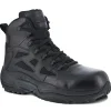 Reebok Non-Steel Safety Toe | Tactical*Women's 6" Rapid Response RB Stealth Composite Toe Side Zip Tactical Boot Black