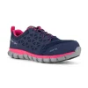 Reebok Athletic | Non-Slip Shoes*Women's Sublite Cushion Work Alloy Toe Navy & Pink Athletic Oxford Navy/pink