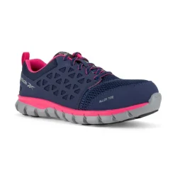 Reebok Athletic | Non-Slip Shoes*Women's Sublite Cushion Work Alloy Toe Navy & Pink Athletic Oxford Navy/pink
