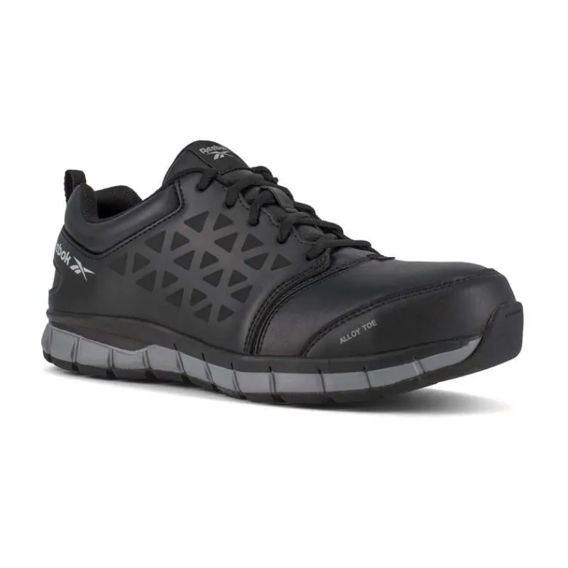 Reebok Non-Slip Shoes | Athletic*Work Men's Sublite Cushion Conductive Athletic Work Oxford Black