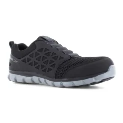 Reebok Non-Slip Shoes | Athletic*Work Men's Sublite Cushion Work ESD Athletic Slip-On Work Shoe Black
