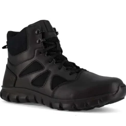 Reebok Non-Slip Boots | Tactical*Work Women's 6" Sublite Cushion Tactical Side Zip Boot Black