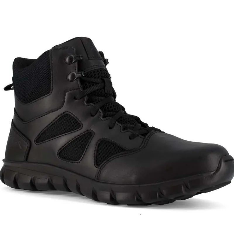 Reebok Non-Slip Boots | Tactical*Work Women's 6" Sublite Cushion Tactical Side Zip Boot Black