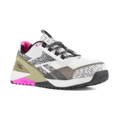 Reebok Non-Slip Shoes | Athletic*Work Women's Nano X1 Adventure Work Composite Toe Athletic Work Shoe Silver/army Green/pink