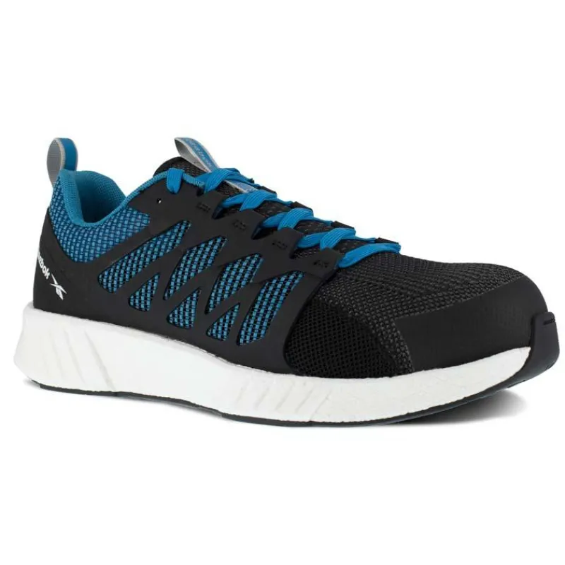 Reebok Non-Slip Shoes | Athletic*Works Men's Fusion Flexweave Work Composite Toe Athletic Work Shoe Black / Blue