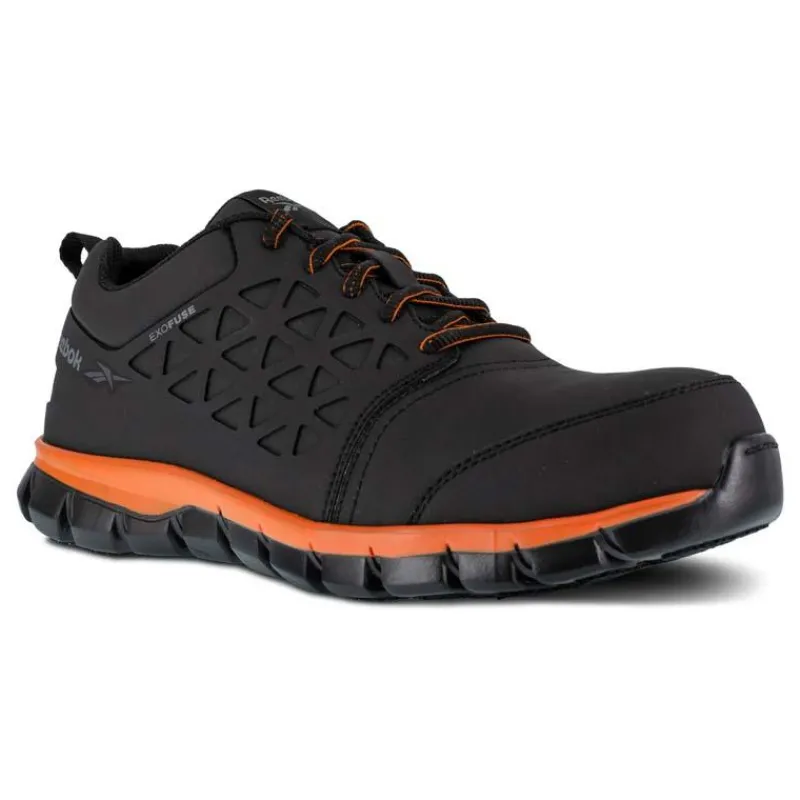 Reebok Non-Slip Shoes | Athletic*Works Men's Sublite Cushion Work Composite Toe Athletic Work Shoe Black