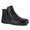 Rockport Non-Slip Boots | Work Boots*Works Women's Daisy Work Alloy Toe Side Zip Ruched Bootie Black