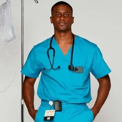 Rx Gear Stretch Scrub Tops*Men's V-Neck Scrub Top