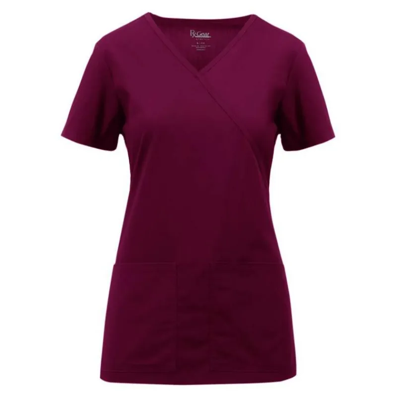 Rx Gear Stretch Scrub Tops*Women's Mock Wrap Scrub Top