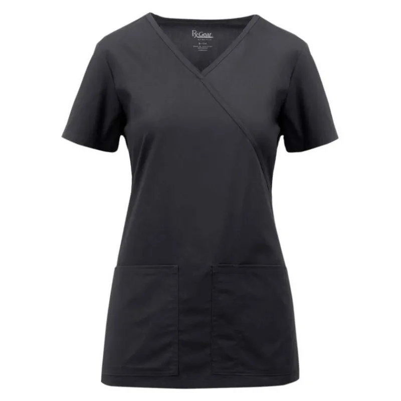 Rx Gear Stretch Scrub Tops*Women's Mock Wrap Scrub Top