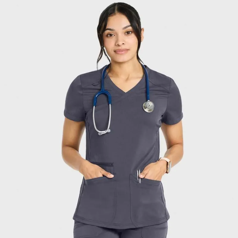 Scrubology Core Scrub Tops*Women's 3 Pocket Mock Wrap Scrub Top