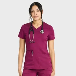 Scrubology Core Scrub Tops*Women's 3 Pocket Mock Wrap Scrub Top