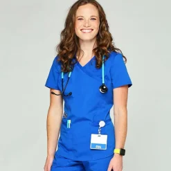 Scrubology Core Scrub Tops*Women's Mock Wrap Scrub Top