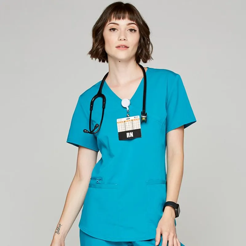 Scrubology Core Scrub Tops*Women's Mock Wrap Scrub Top
