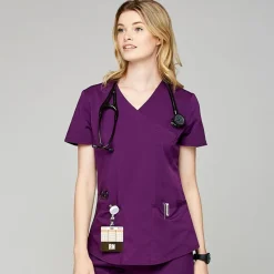 Scrubology Core Scrub Tops*Women's Mock Wrap Scrub Top