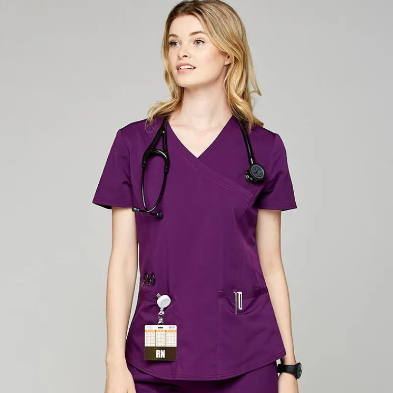 Scrubology Core Scrub Tops*Women's Mock Wrap Scrub Top