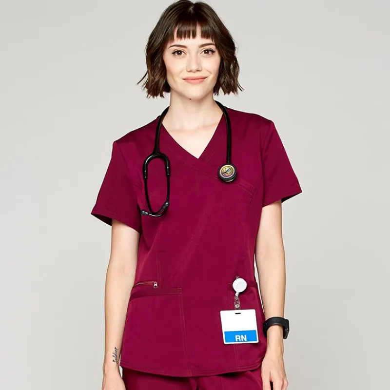 Scrubology Core Scrub Tops*Women's Mock Wrap Scrub Top