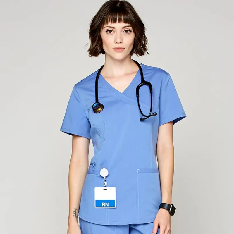 Scrubology Core Scrub Tops*Women's Mock Wrap Scrub Top