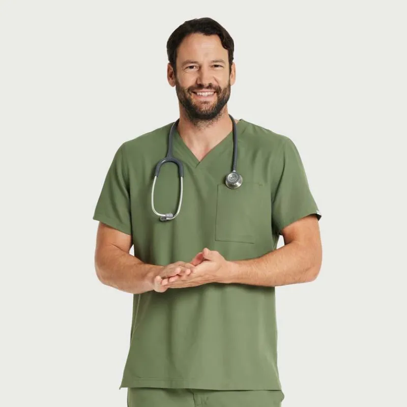 Scrubology Shift Scrub Tops*Men's One Pocket V-Neck Scrub Top