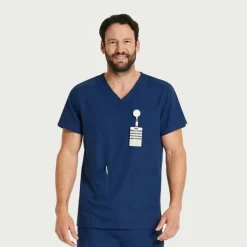 Scrubology Shift Scrub Tops*Men's Three Pocket V-Neck Scrub Top