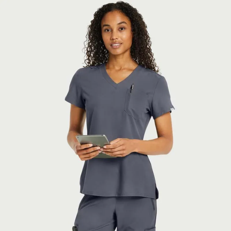 Scrubology Shift Scrub Tops*Women's One Pocket V-Neck Scrub Top