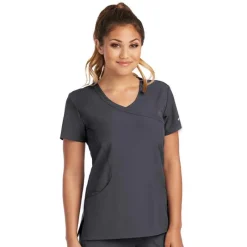 Skechers by Barco Scrub Tops*Women's Reliance Mock Wrap Scrub Top
