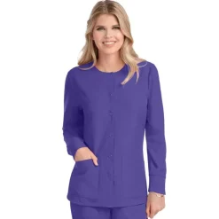 Skechers by Barco Lab Coats & Jackets*Women's Stability Snap Front Warm Up Scrub Jacket