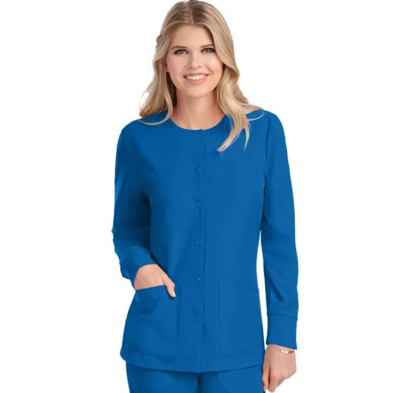 Skechers by Barco Lab Coats & Jackets*Women's Stability Snap Front Warm Up Scrub Jacket