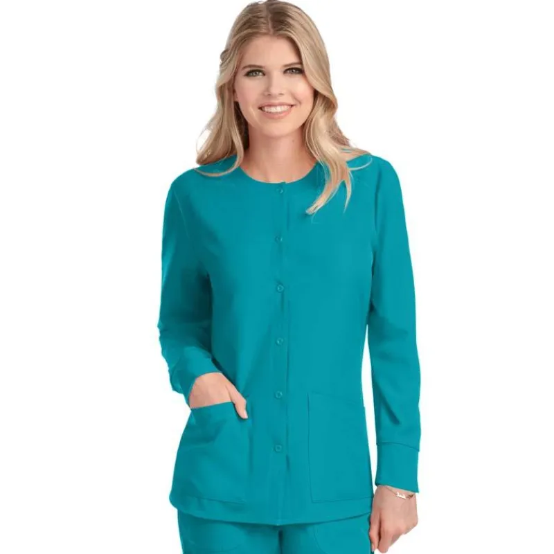 Skechers by Barco Lab Coats & Jackets*Women's Stability Snap Front Warm Up Scrub Jacket