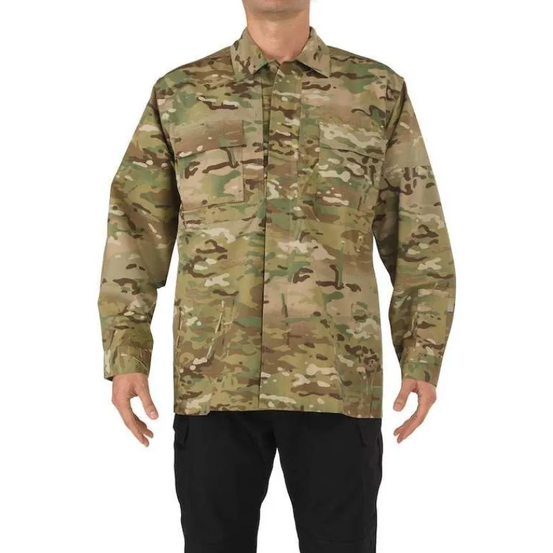 5.11 Tactical Work Shirts*Multicam TDU Ripstop Long Sleeve Shirt Camouflage