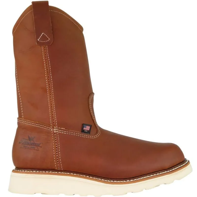 Thorogood Non-Slip Boots | Steel Toe*Mens American Heritage 11" Steel Toe Wedge Wellington Boot Tobacco