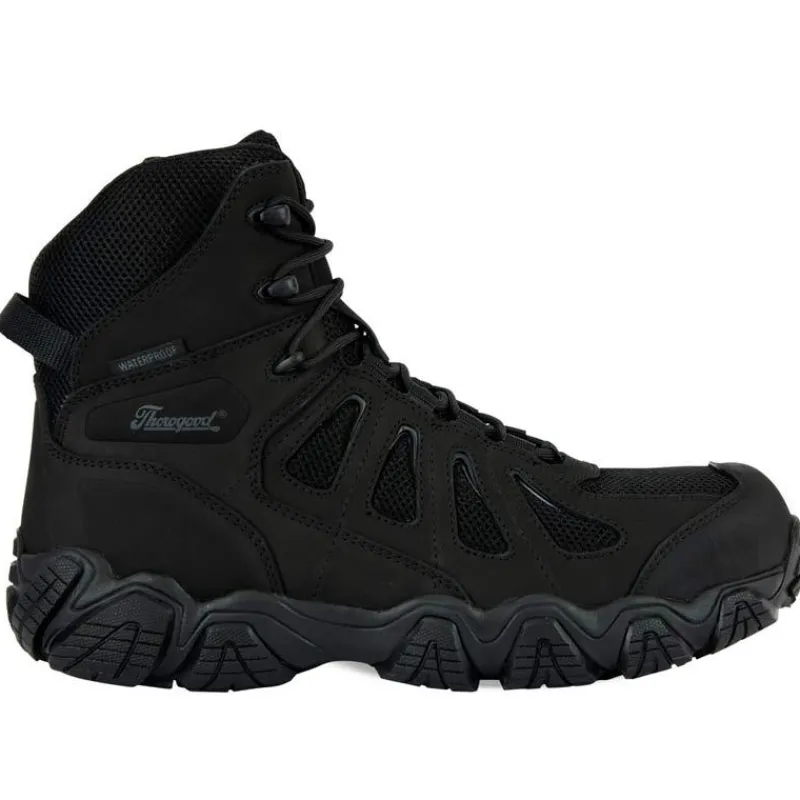 Thorogood Non-Steel Safety Toe | Hiking*Mens Crosstrex Series 6" BBP Composite Toe Waterproof Side Zipper Athletic Hiker Black