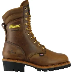 Thorogood Non-Slip Boots | Steel Toe*Men's Logger Series 9" Waterproof Insulated Steel Toe Looger Boot Brown