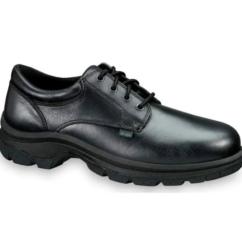 Thorogood Non-Slip Shoes | Oxfords*Mens Soft Streets Series Plain Toe Leather Work Oxford- Extra Wide Sizes Black
