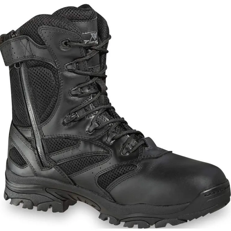 Thorogood Non-Slip Boots | Non-Steel Safety Toe*Men's The Deuce Series 8" Composite Toe Waterproof Side Zip Tactical Boot Black