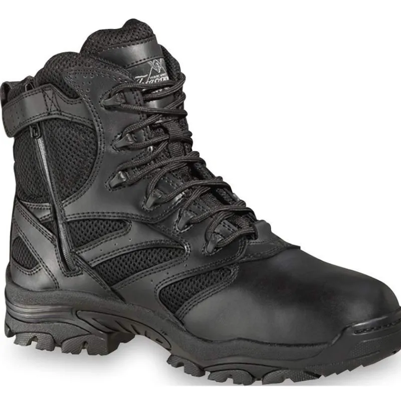 Thorogood Non-Slip Boots | Non-Steel Safety Toe*Men's The Deuce Series 6" Composite Toe Waterproof Side Zip Tactical Boot- Extra Wide Sizes Black