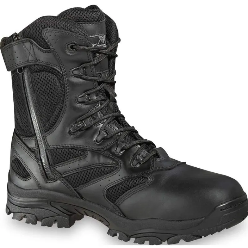 Thorogood Non-Slip Boots | Non-Steel Safety Toe*Men's The Deuce Series 8" Composite Toe Waterproof Side Zip Tactical Boot Black