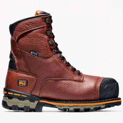 Timberland Pro Non-Slip Boots | Non-Steel Safety Toe*Men's Boondock 8" Composite Toe Waterproof Insulated Work Boot Brown