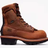 Timberland Pro Non-Slip Boots | Non-Steel Safety Toe*Men's Evergreen 8" Composite Toe Waterproof Logger Boot Brown