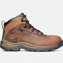 Timberland Pro Non-Slip Boots | Steel Toe*Men's Flume Work Steel Toe Waterproof Mid Hi Work Hiker Brown