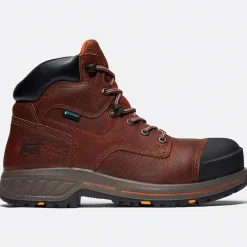 Timberland Pro Non-Slip Boots | Non-Steel Safety Toe*Men's Helix HD 6" Composite Toe Waterproof Work Boot Brown