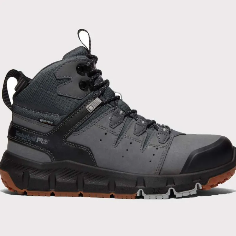 Timberland Pro Non-Slip Boots | Hiking*Men's Tempe 6" Waterproof Alloy Toe Grey Work Hiker Medium Gray