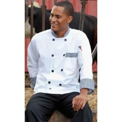 Uncommon Threads Chef Coats*greenTAB Newport 10 Button Contrast Chef Coat