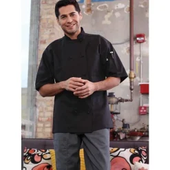 Uncommon Threads Chef Coats*Monterey Short Sleeve 10 Knot Button Chef Coat