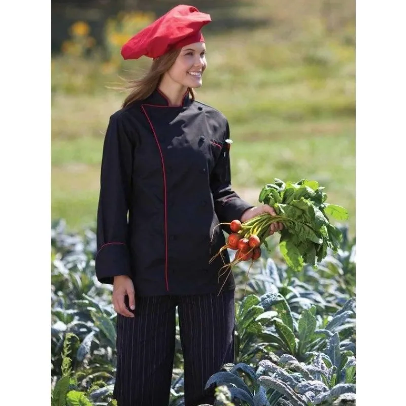 Uncommon Threads Chef Coats*Murano 12 Button Contrast Piping Chef Coat