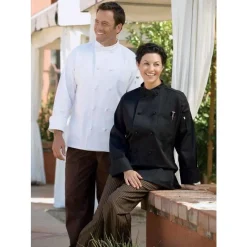 Uncommon Threads Chef Coats*Soho 10 Knot Button Cross Over Collar Chef Coat
