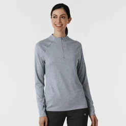 WonderWink Layers Tees & Layering Pieces*Wink Layers Women's Watch Window Quarter Zip Knit Top