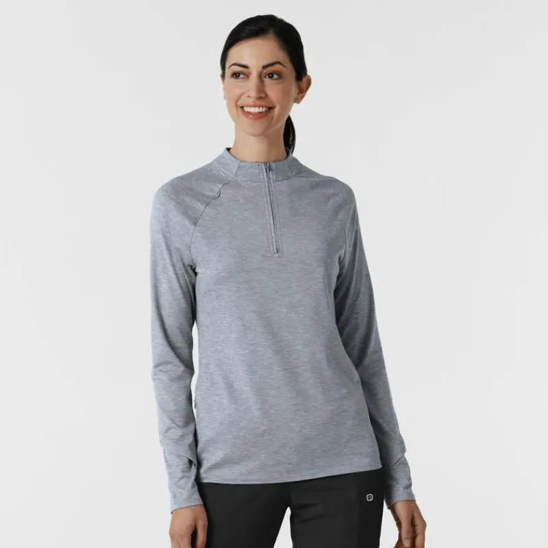 WonderWink Layers Tees & Layering Pieces*Wink Layers Women's Watch Window Quarter Zip Knit Top